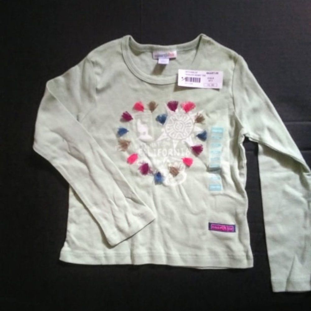 New NWT NAARTJIE Green Long Sleeve Heart Shirt 5